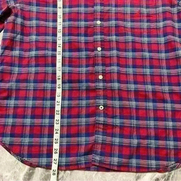 Nautica Shirt Men's Red - Blue Plaid Cotton Classic Fit Stretch Button-Down XL - Picture 3 of 8